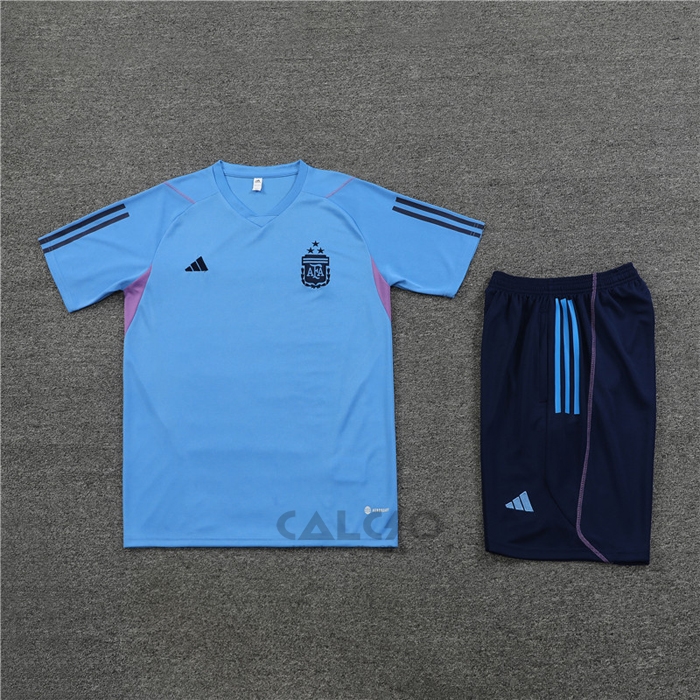 Tuta da Track Argentina Manica Corta 2023-2024 Blu Scuro - Pantaloncini